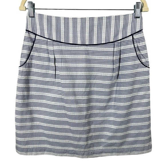 NEW Anthropolgie Edme & Esyllte Skirt Women's‎ 4 Cotton Gingham Pencil Lined - Picture 1 of 7